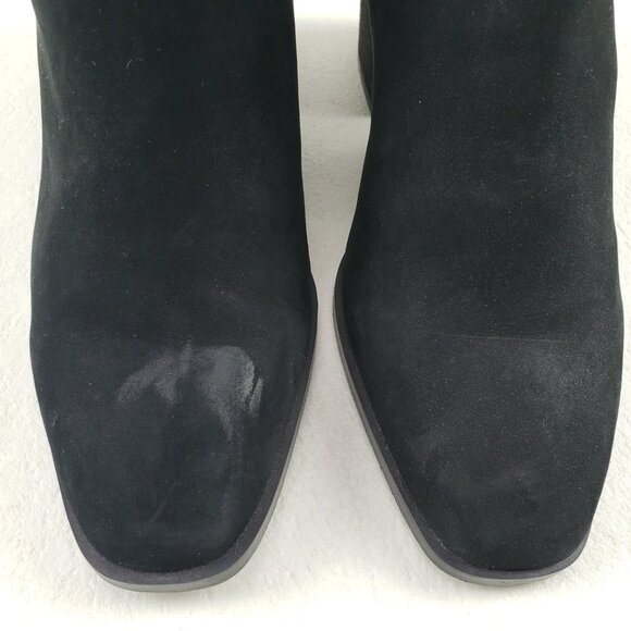 Vionic Tenley Ankle Boot Womens 7.5 Black Suede Side Zip Buckle Comfort Heeled - Picture 14 of 14